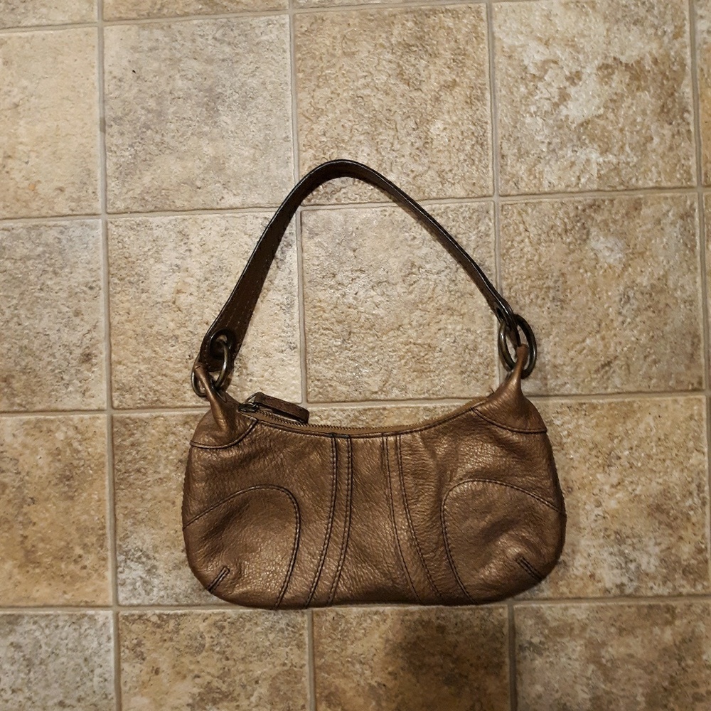 Banana Republic Bronze 100% Leather Hobo Bag.